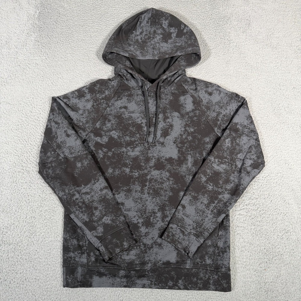 Lululemon Hoodie Mens Small Gray Astral Pattern City Sweat French Terry Pullover